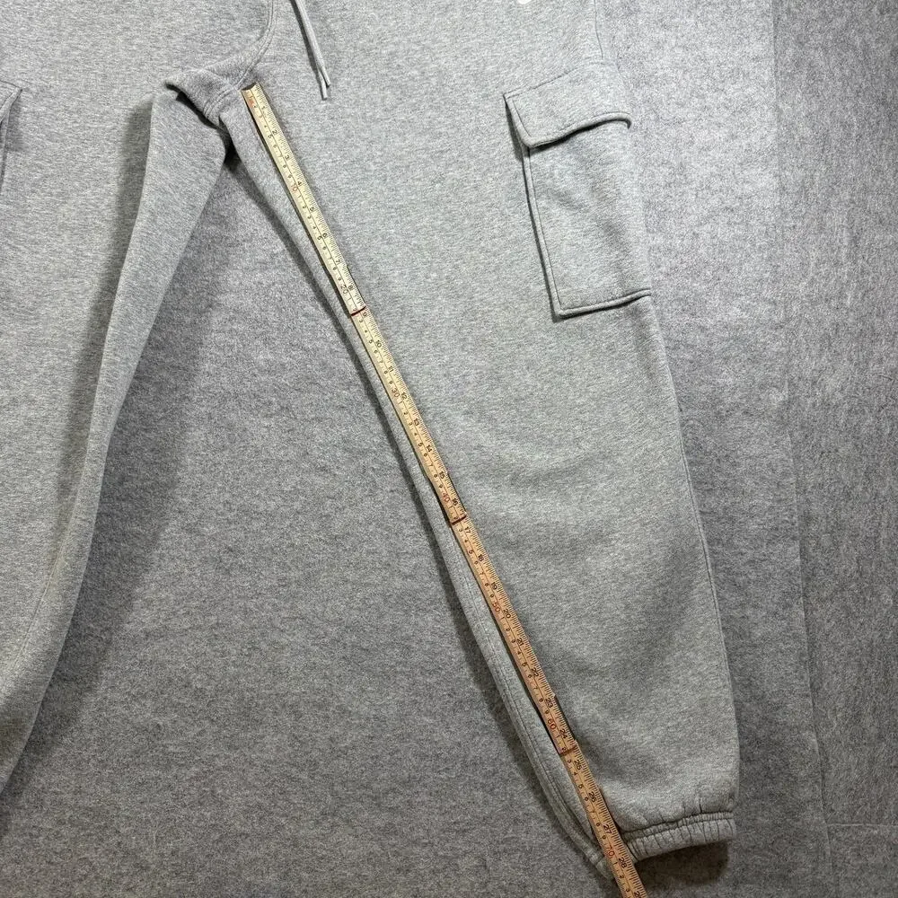 Nike Club Fleece Cargo Joggers Mens L Gray Sweatpants Training Athletic Casual